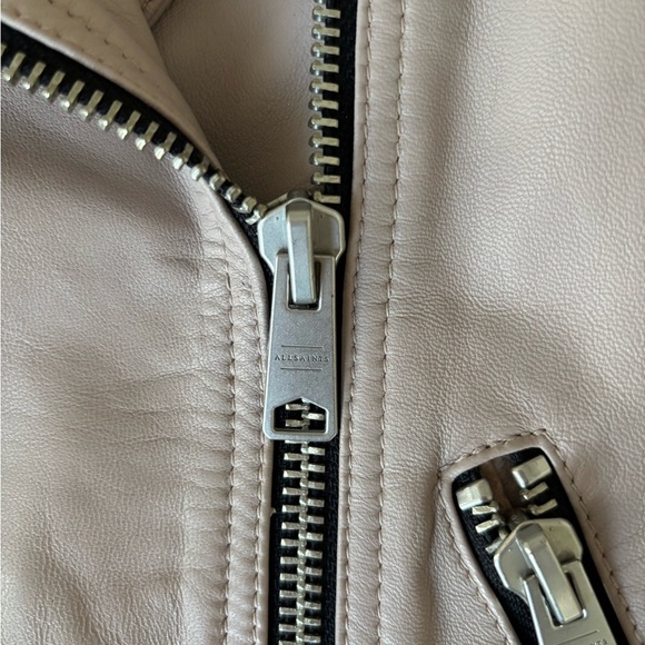 AllSaints Blush Leather Jacket, size S, NEW - Picture 6 of 8